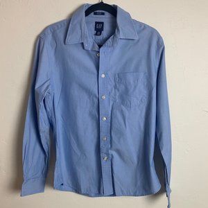 Gap men's button up blue fitted premium 15 15.5